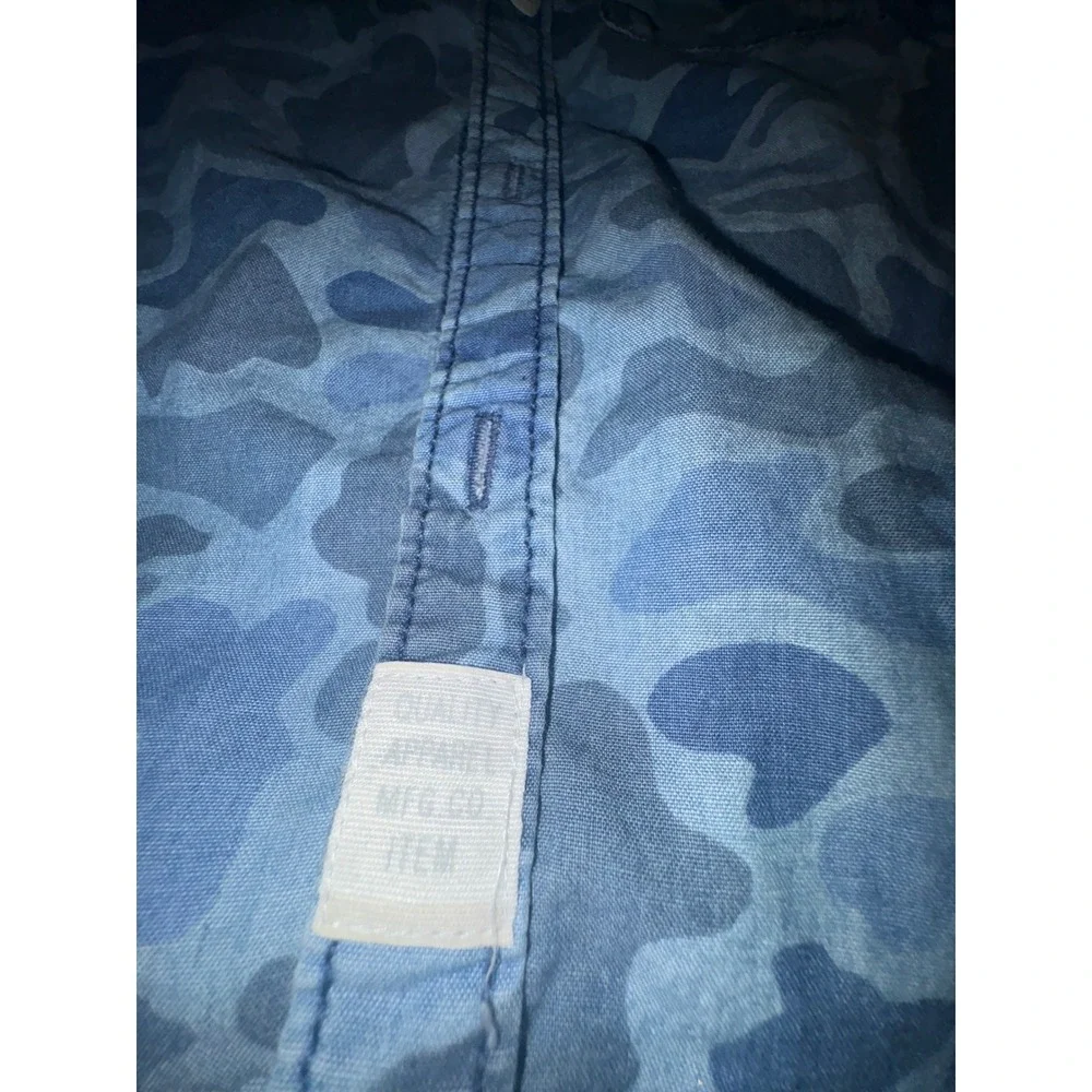 (S2) Carters Toddler Boys Blue Camo Camouflage Long Sleeve Button Down Shirt 2T